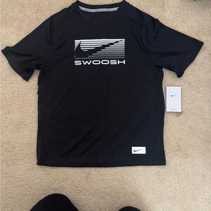Nike Boy’s Black 'Swoosh' Graphic Tee